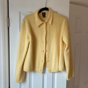 INC vintage angora blend collared cardigan